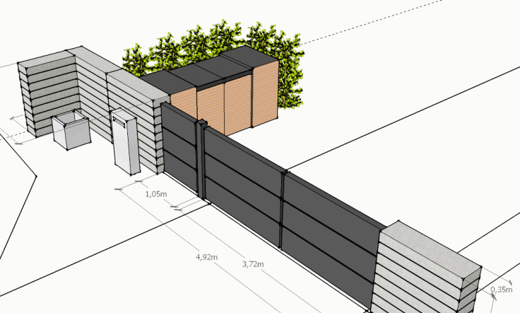 Unsere moderne Mülltonnenbox im Garten // Planung und Auswahl Mülltonnenbox von Nebengebaeude.de | frei geplant | Holz, Aluminium | familiethimm.de